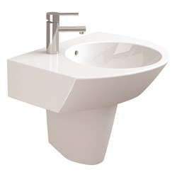 Раковина подвесная 58 левая Sanitana POP с полупьедесталом - фото 75376