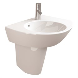 Раковина подвесная 58 правая Sanitana POP с полупьедесталом - фото 75384