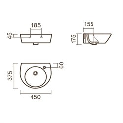 Раковина подвесная 45 Sanitana POP - фото 75409