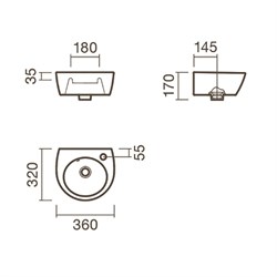 Раковина подвесная 36 Sanitana POP - фото 75413