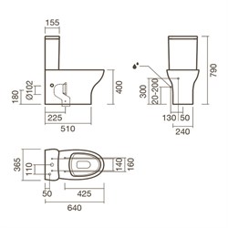 Набор Sanitana компакт POP ART: чаша BTW + сливной бачок + крышка - фото 75417