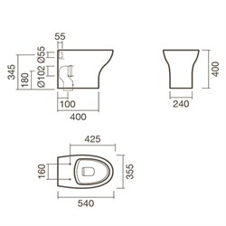 Набор Sanitana приставной POP ART: чаша BTW + крышка - фото 75424