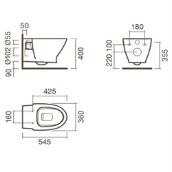 Набор Sanitana подвесной POP ART: чаша + крышка с механизмом (микролифт) - фото 75436