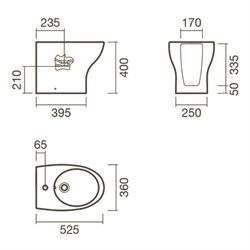 Биде BTW приставное Sanitana POP ART - фото 75438