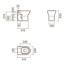 Набор Sanitana приставной INFANTIL: чаша BTW + крышка желтая - фото 75450
