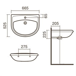 Раковина подвесная 66 Sanitana REGINA - фото 75500