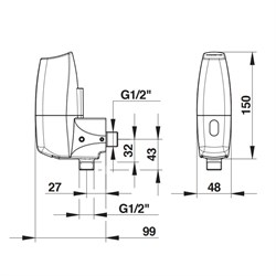 Порционный сенсорный кран Presto Sensao 8400 N 55371 для писсуара - фото 75881