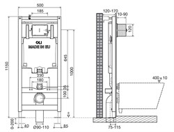 Комплект подвесного унитаза MUNIQUE с сидением slim (микролифт) + инсталляцией и панелью управления - фото 75910