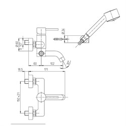 Смеситель Paini Cox 78CR105 для ванны и душа - фото 75920
