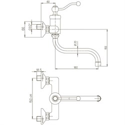 Смеситель Paini Duomo 88CR501 для раковины настенный - фото 75926