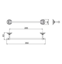 Держатель Paini 88CR001 Duomo для полотенца 35 см - фото 75949