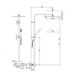 Душевая система Paini Dax 84CR689THSQ4P1 с термостатом - фото 75962