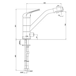 Смеситель Paini Pilot 04AV543KM для кухни на 3 воды - фото 75964