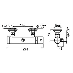 Бесконтактный смеситель Presto 9400 52358 термостатический для душа - фото 76030
