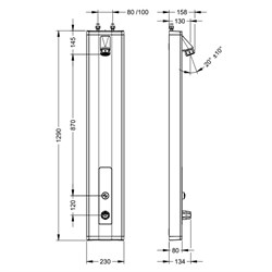 Душевая панель с термостатическим смесителем Presto  88800 - фото 76053