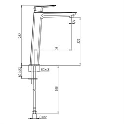 Смеситель для раковины высокий NOVE 09CR205LLLMKM - фото 76058