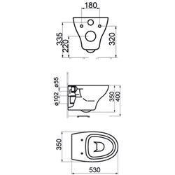 Комплект подвесного унитаза POP с сидением (микролифт) + инсталляцией и панелью управления - фото 76083
