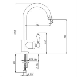 Смеситель Paini Duomo 88CR572L1US1KM для кухни - фото 76086