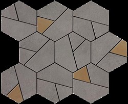 мозаика BOOST SMOKE MOSAICO HEX YELLOW 25x28,5 - фото 76154