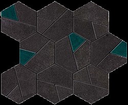 мозаика BOOST TARMAC MOSAICO HEX JADE 25x28,5 - фото 76156