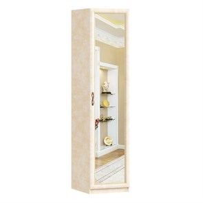 Шкаф одностворчатый с зеркалом глубиной 634 Александрия (Рустика/Кожа Ленто)