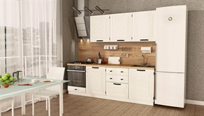 Кухонный гарнитур базовый набор (240 см) Марина (Белый/Алебастр)
