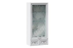 Шкаф кухонный настольный с витриной 600 Италия (Белый/Дуб светлый)
