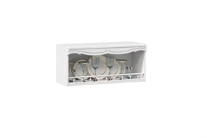 Шкаф кухонный 800 горизонтальный открытый Италия (Белый/Дуб светлый)