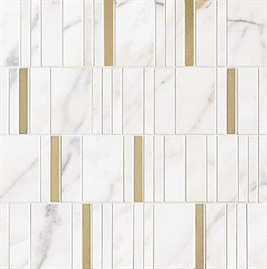 Мозаика Marazzi  Allmarble Wall Golden White Mosaico Barcode Lux 40х40