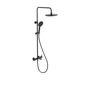 FO.201.KM.BLK.M Душевая колонна FONTE на 3 потока с фиксированным изливом и механическим смесителем, черный матовый