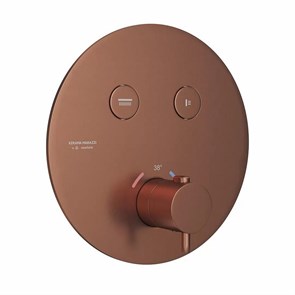 70426EXKM.59.067 Встраиваемый термостатический кнопочный смеситель для душа ETERNA на 2 потока, бр. медь