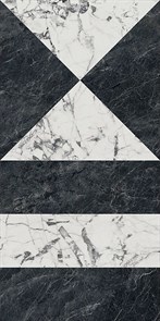 SG565422R Бьянко Неро белый чёрный лаппатированный обрезной 60x119,5x0,9 керамогранит