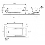 Акриловая ванна Jacob Delafon Odeon Up E6060RU-00 150х70 - фото 59409