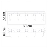 Кронштейн настенный, 5 крючков Wasserkraft Oder K-3075 - фото 63510 Кронштейн настенный, 5 крючков Wasserkraft Oder K-3075 - фото 63510