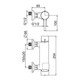 Термостатический смеситель Presto Sanifirst Mastermix 75112 для душа, специально для медицинских учреждений - фото 72466