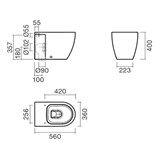 Набор Sanitana приставной CORAL: чаша BTW + крышка с механизмом (микролифт) - фото 75001