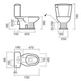 Набор Sanitana компакт GRECIA: чаша + сливной бачок + крышка мдф - фото 75091