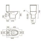 Набор Sanitana компакт POP: чаша + сливной бачок + крышка - фото 75262