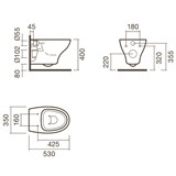 Набор Sanitana подвесной POP: чаша + крышка - фото 75269