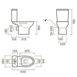 Набор Sanitana компакт POP: чаша + сливной бачок + крышка термопласт - фото 75272