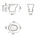 Набор Sanitana приставной POP: чаша + крышка термопласт - фото 75276