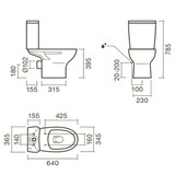 Набор Sanitana компакт POP: чаша + сливной бачок + крышка с механизмом (микролифт) - фото 75282