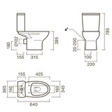 Набор Sanitana компакт POP: чаша + сливной бачок + крышка с механизмом (микролифт) - фото 75286