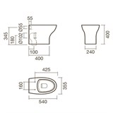 Набор Sanitana приставной POP ART: чаша BTW + крышка с механизмом (микролифт) - фото 75427