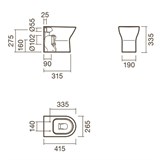 Набор Sanitana приставной INFANTIL: чаша BTW + крышка желтая - фото 75447