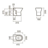 Набор Sanitana приставной INFANTIL: чаша BTW + крышка желтая - фото 75450