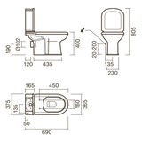 Набор Sanitana компакт REGINA: чаша + сливной бачок + крышка мдф - фото 75476