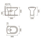 Биде приставное Sanitana REGINA - фото 75492