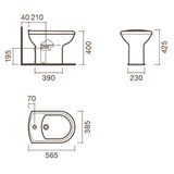 Биде приставное Sanitana REGINA - фото 75495