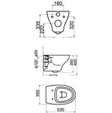 Комплект подвесного унитаза POP с сидением (микролифт) + инсталляцией и панелью управления - фото 76083